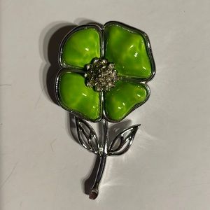 Vintage Green Metal pin.